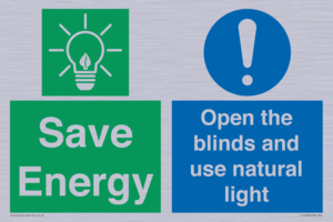 Save Energy open the blinds and use natural light
